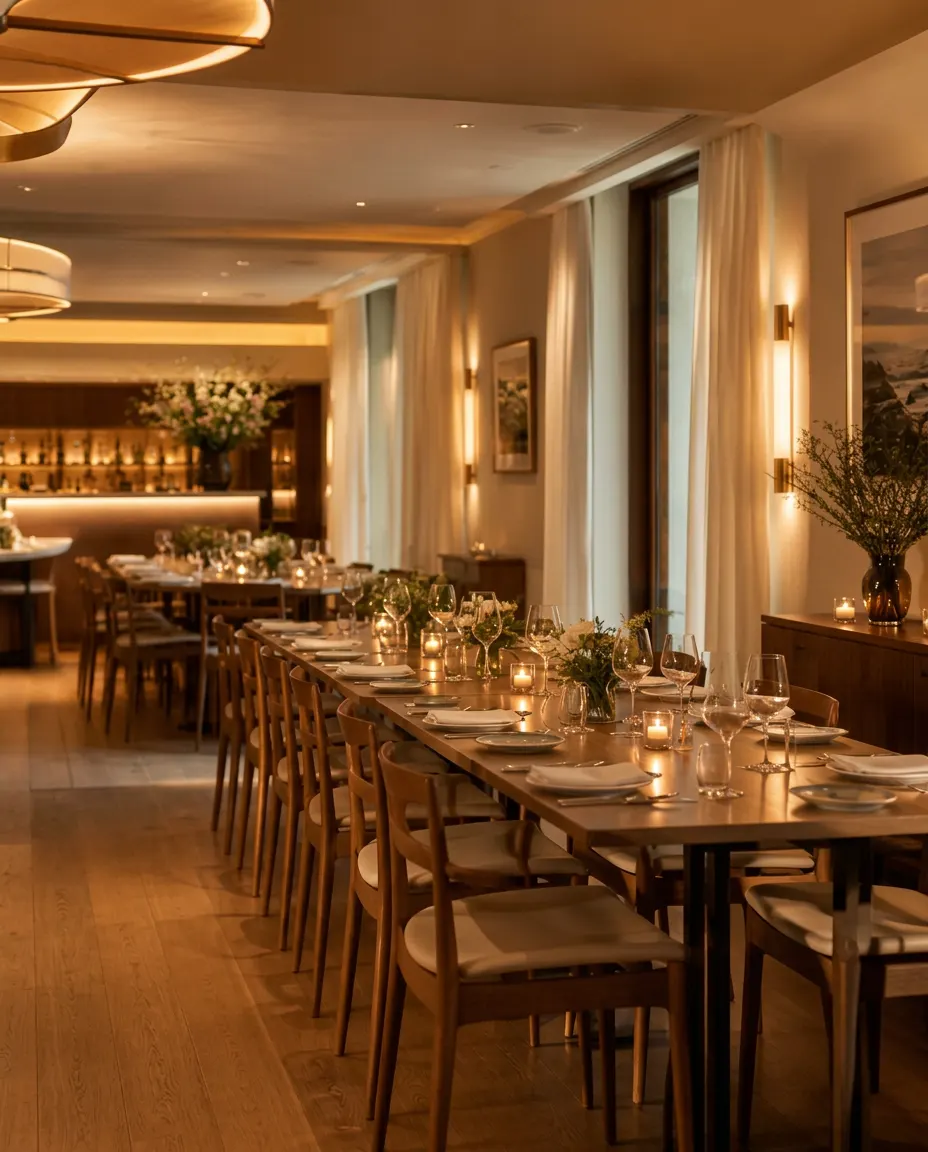 Restaurace připravená na uzavřenou akci